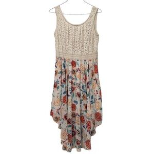 Liberty Love Crochet Cream Top Sleeveless Y2K Fairy Asymmetrical  Size 2XL